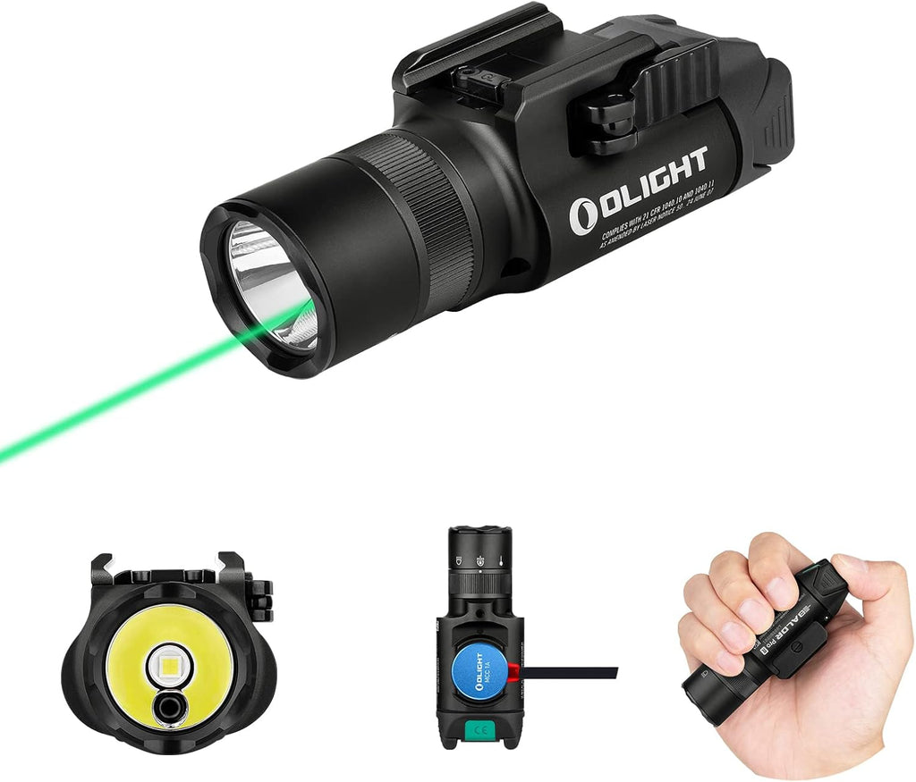 1350 Lumens Rechargeable Tactical Flashlight with Green Beam and White LED G5230