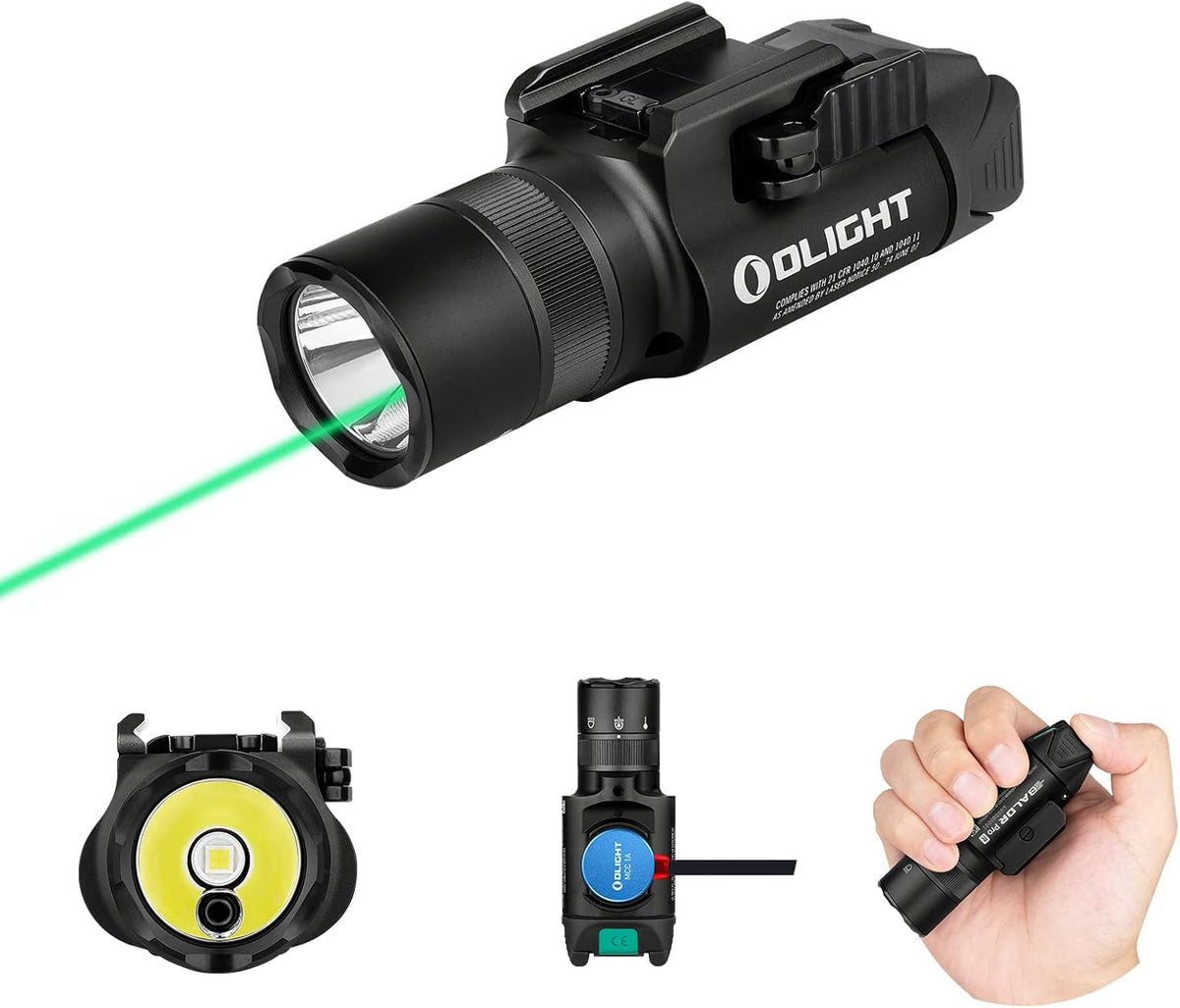 1350 Lumens Rechargeable Tactical Flashlight with Green Beam and White LED G5230