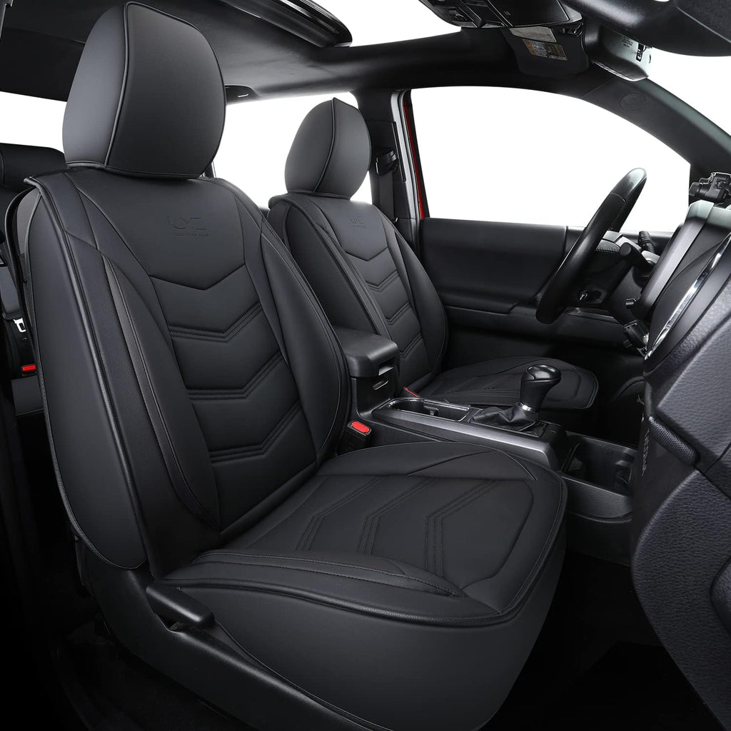 Black Waterproof Faux Leather Full Set Seat Covers U184979