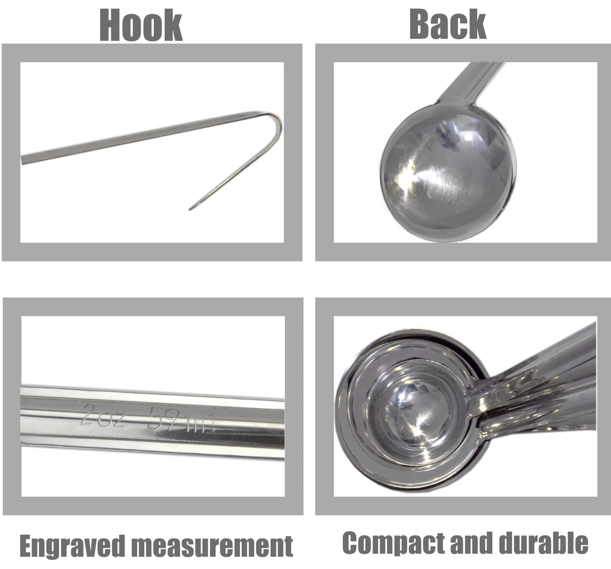 2 Pack 8 Oz Stainless Steel Soup Ladle Z396
