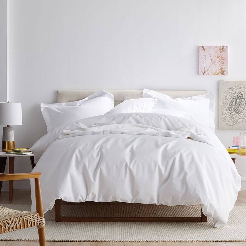 Gray Smoke 300-Thread Count Cotton Percale California King Fitted Sheet V6417
