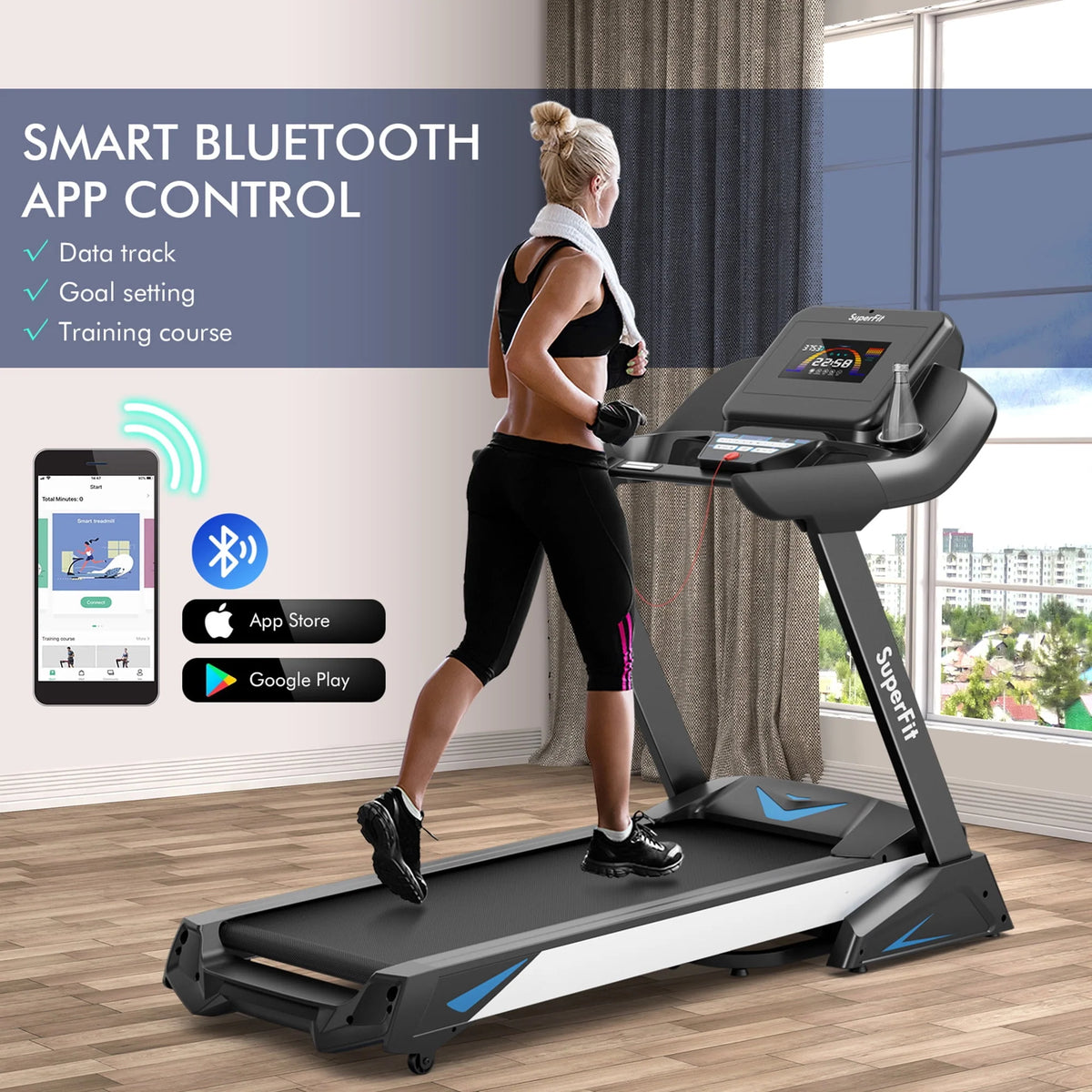 Folding Treadmill with Auto Incline LED Screen Z319930
