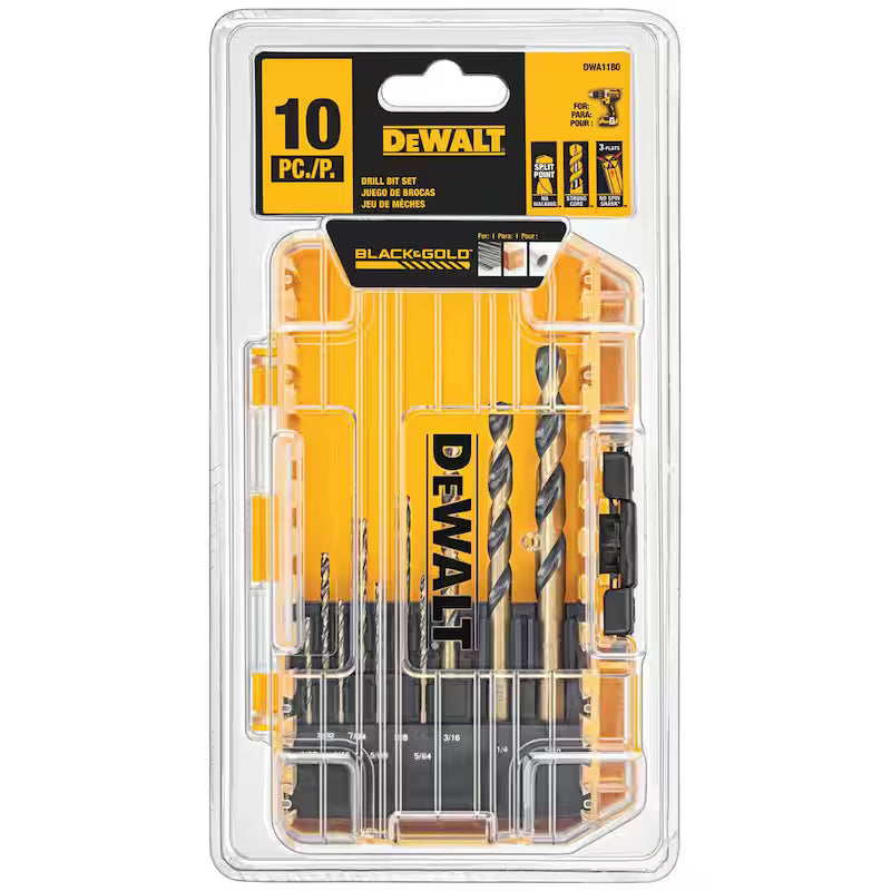 Black and Gold 10-Piece Drill Bit Set C72214