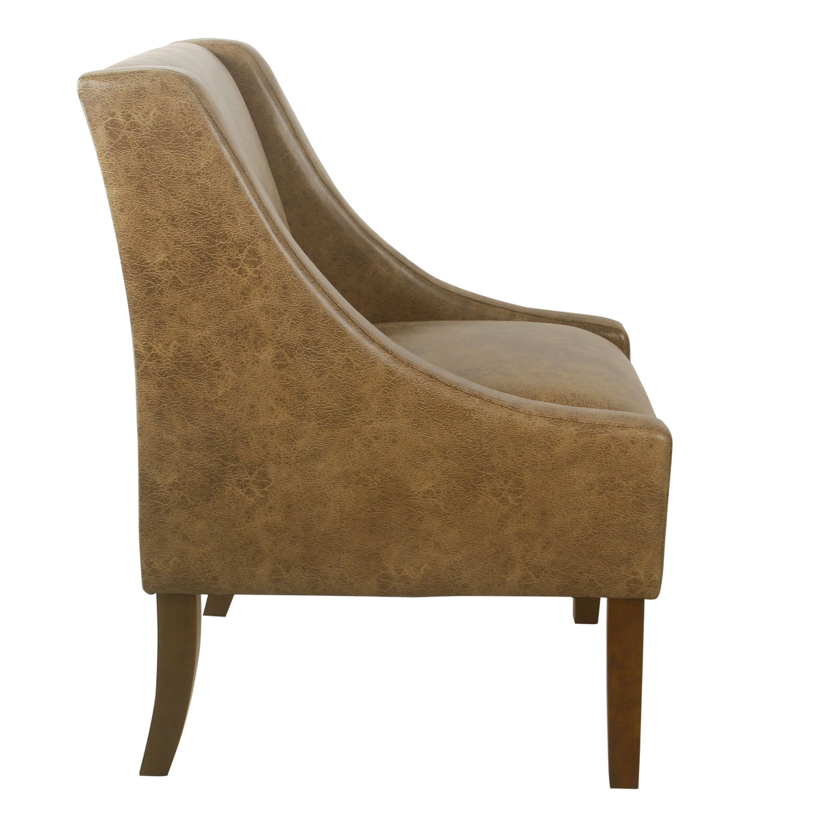 Distressed Brown Faux Leather Accent Chair V470