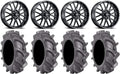 Black Wheels and Tires 4x156 Bolt Pattern 12mmx1.5 Lug Kit T336