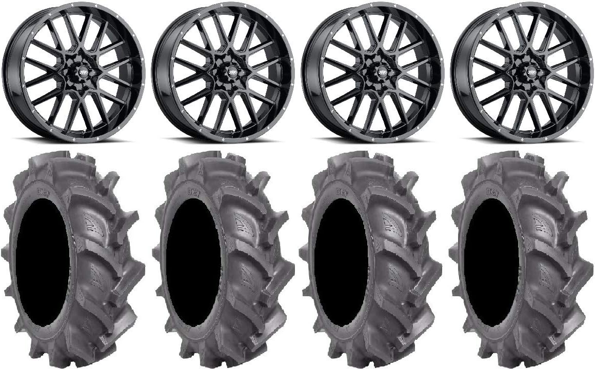 Black Wheels and Tires 4x156 Bolt Pattern 12mmx1.5 Lug Kit T336
