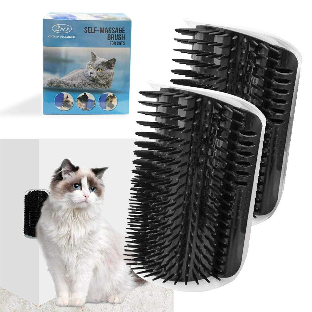 2 Pack Cat Self Groomer Wall Brush with Catnip W18145