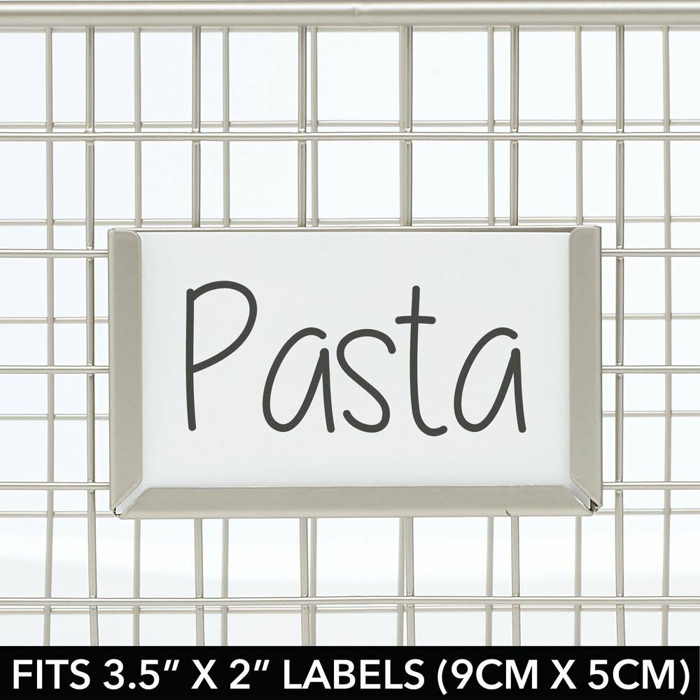 Metal Wire Food Organizer Storage Baskets with Label Slot P9604