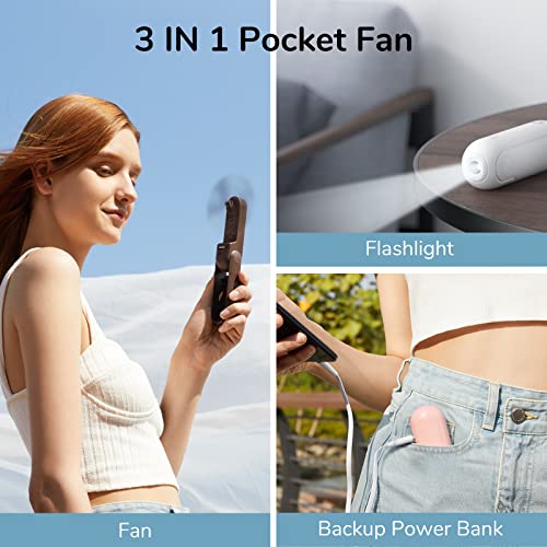 Handheld Mini Fan 3 IN 1 USB Rechargeable Pocket Fan Pink A22177