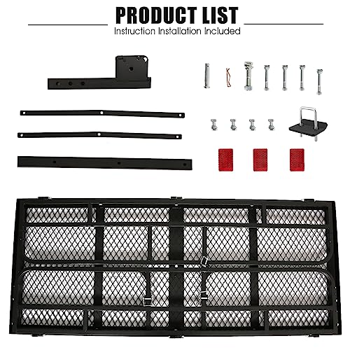 60 x 24 x 14 Inch Black Folding Hitch Mount Cargo Carrier with 500 lbs. Capacity V69661