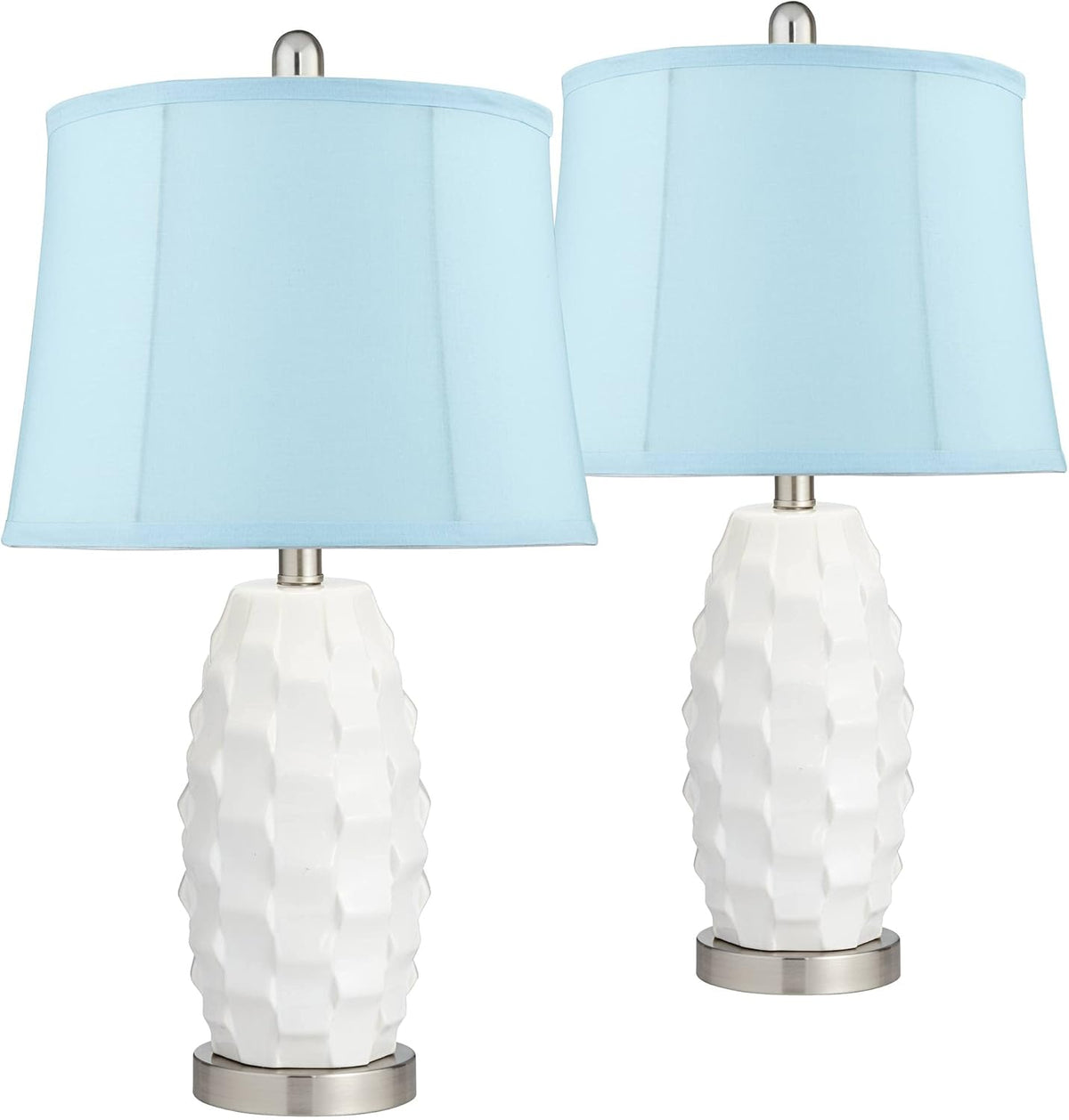 White Ceramic Table Lamps Set of 2 X9940