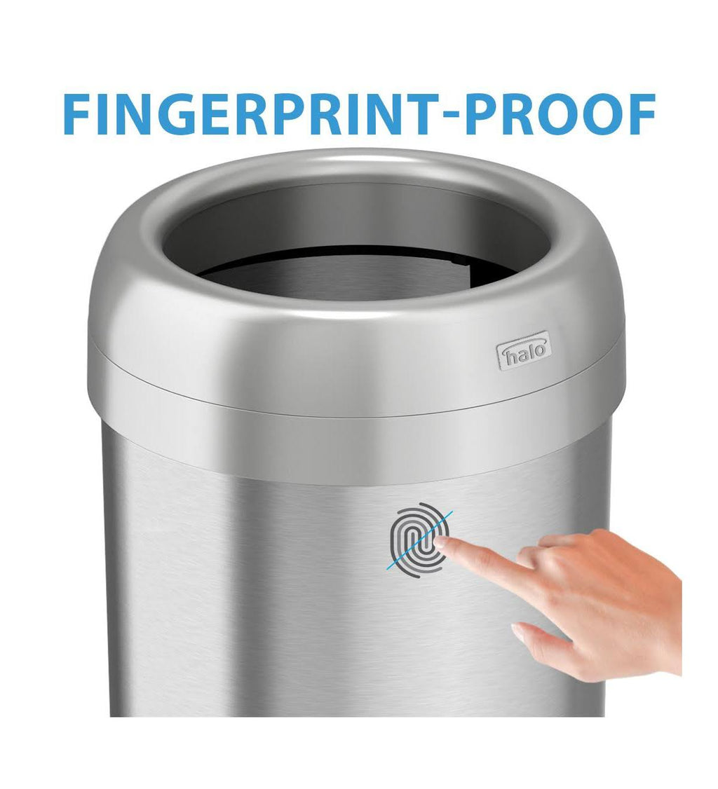 Stainless Steel 16-Gallon Round Open-Top Trash Can T388408