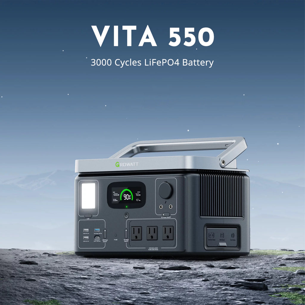 Portable Power Station 538Wh LiFePO4 600W AC Output V8195