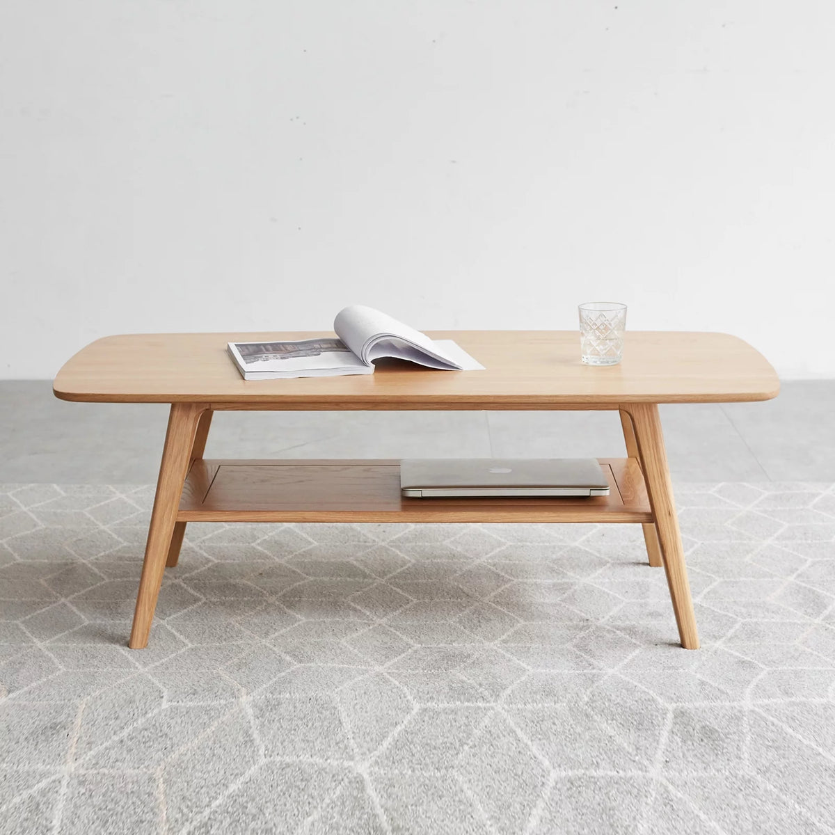 Solid Wood Coffee Table with Storage Shelf A93731