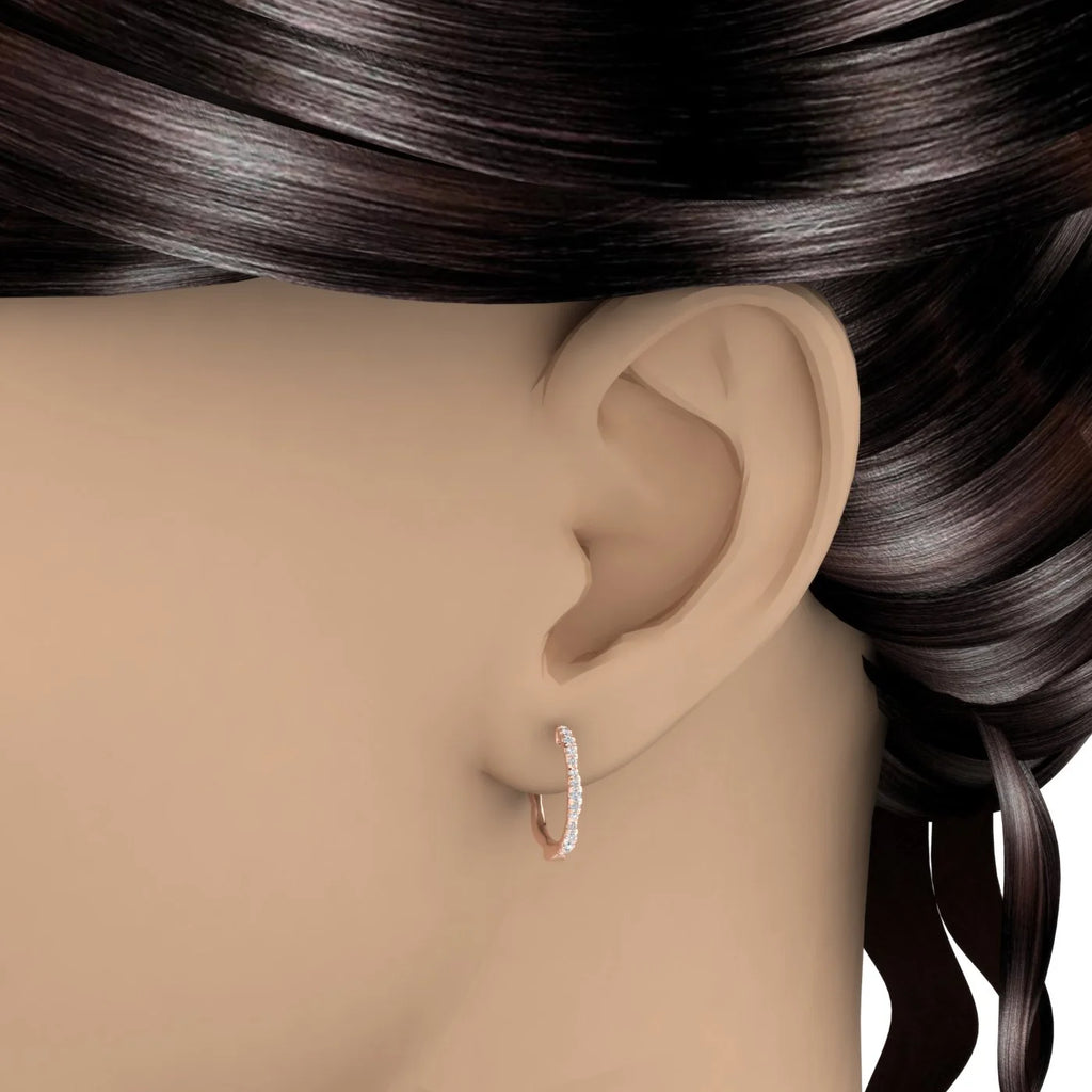 1/4 Carat Diamond Hoop Earrings in 10K Rose Gold H2234