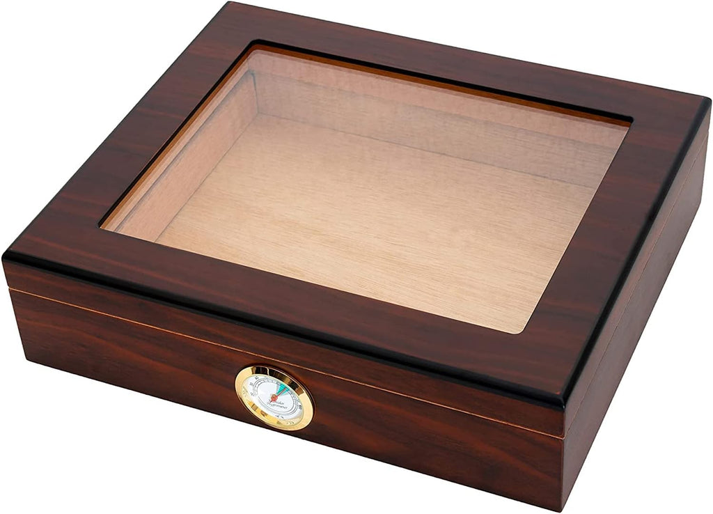 Walnut Spanish Cedar Box with Hygrometer and Humidifier, Pack of 2 C943113