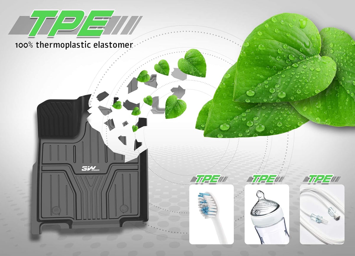 Black TPE All Weather Custom Fit Floor Liner and Cargo Mats E611312