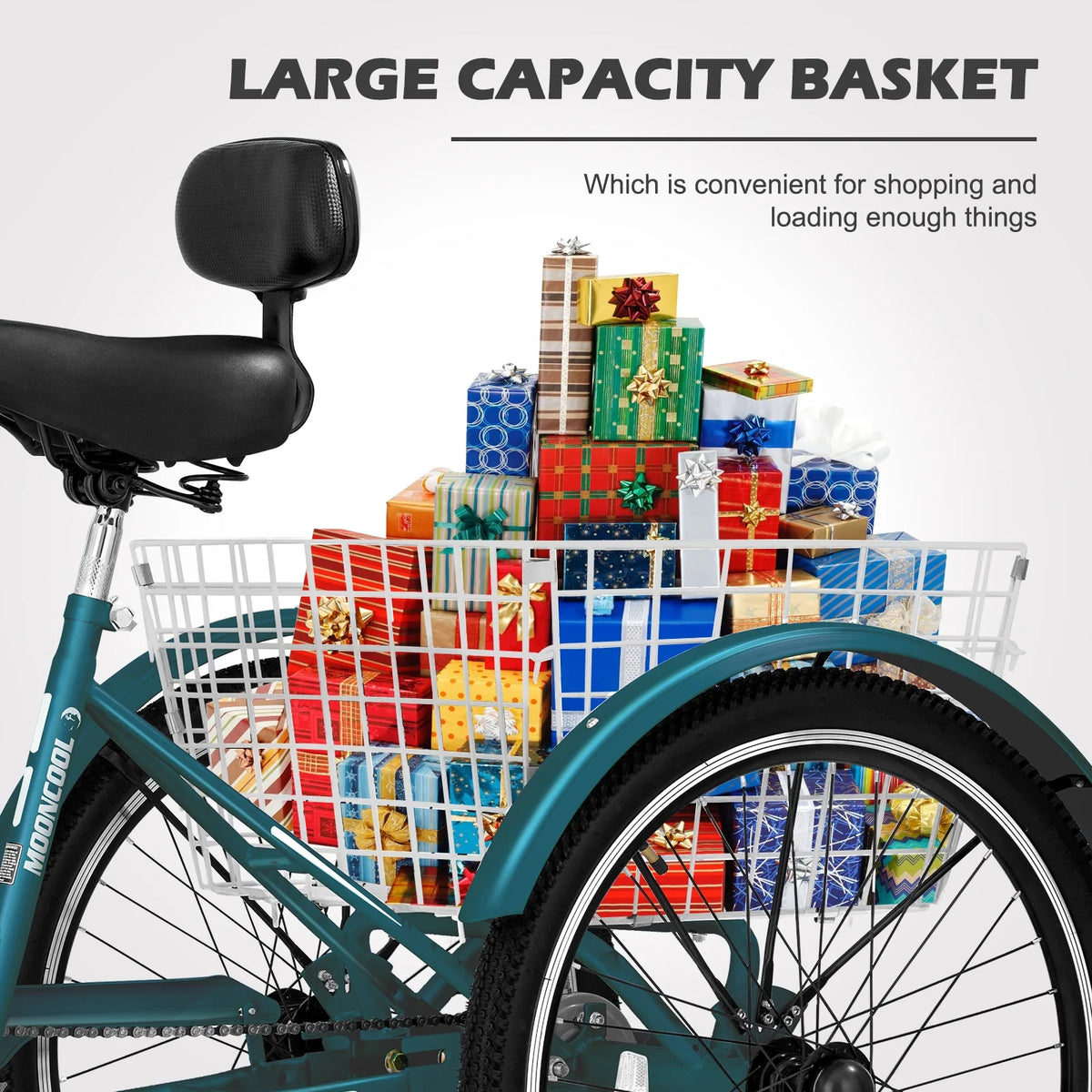 Tricycle 20" Wheels 7-Speed 3 Wheels Bike with Basket P50239
