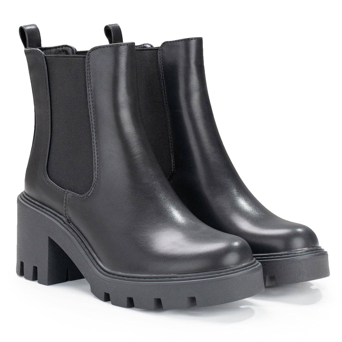 Black Chunky Platform Chelsea Boots T225