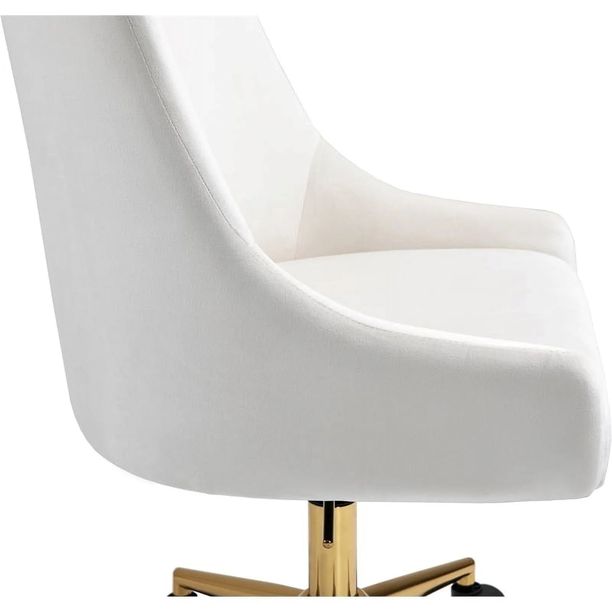 Cream Velvet Swivel Adjustable Office Chair R155