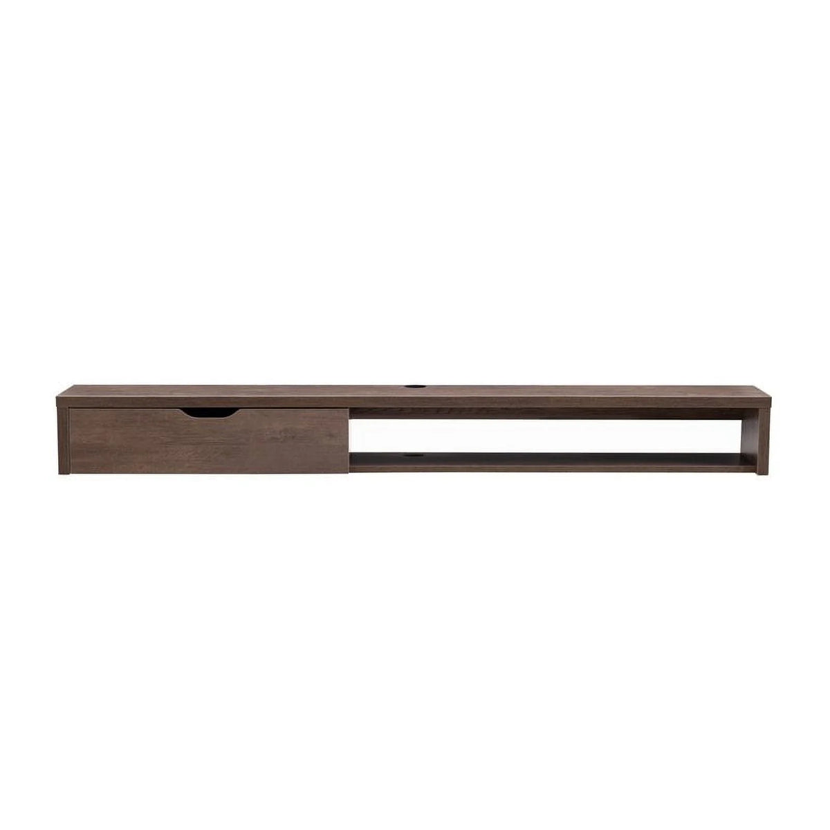 Walnut Oak Wood Floating TV Stand with Storage T294895