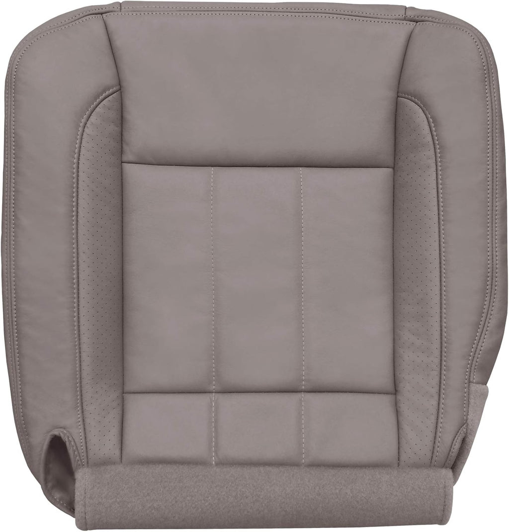 Driver Bottom Perforated Leather Seat Cover Khaki Tan W7041