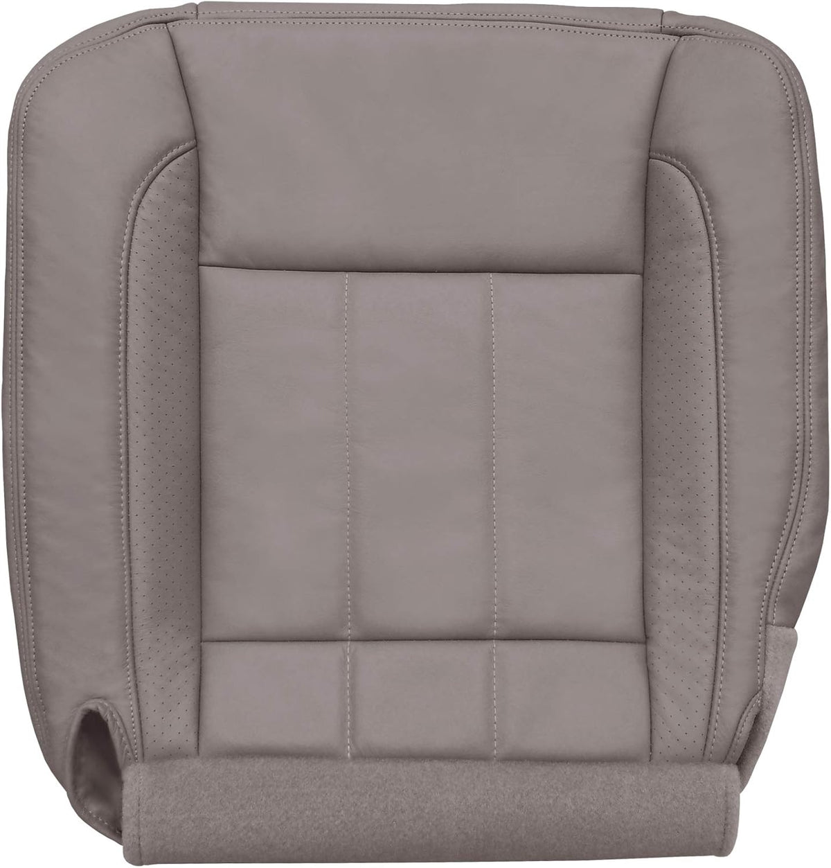 Driver Bottom Perforated Leather Seat Cover Khaki Tan W7041