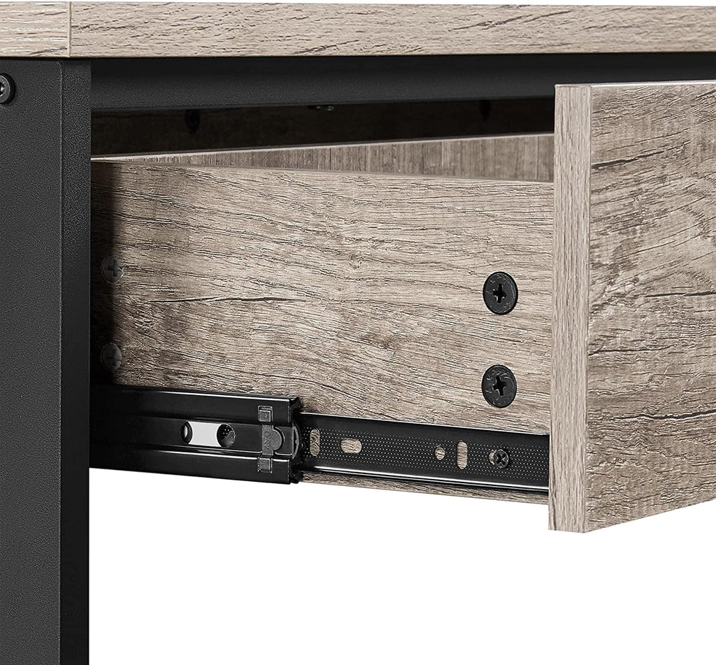 Grey TV Stand with Drawer and Open Storage Shelves M285535