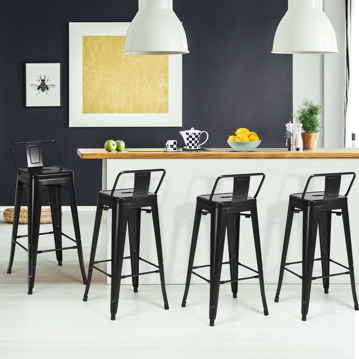 Black Metal Barstools Set of 4 C966151