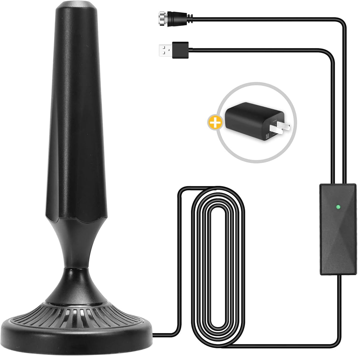 Indoor Amplified HDTV Antenna 300 Miles 4K 1080P with Coax Cable Pack of 2 H796184