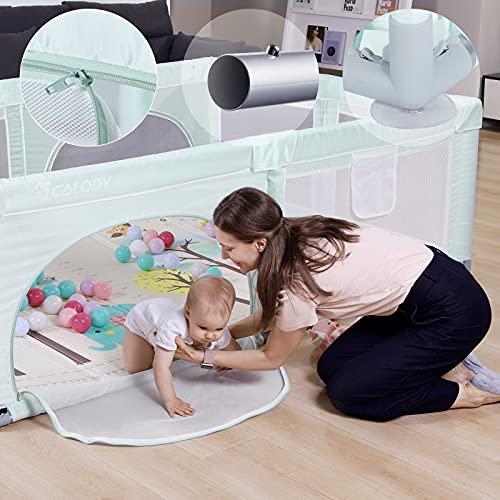 Extra Large Play Yard with Window Gates (79x59x27 Inches, Grey) Y5763