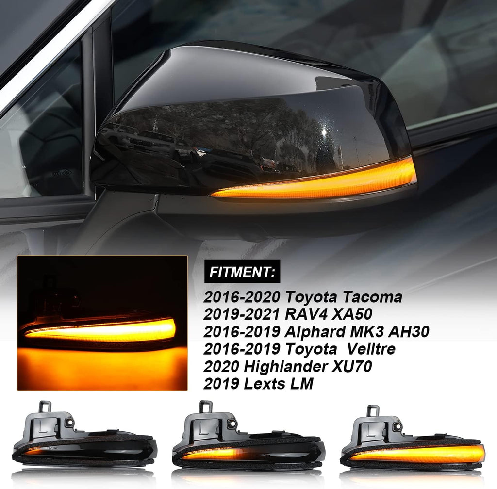 Amber LED Side Mirror Turn Signal Light Indicator Strip Smoked Lens B497