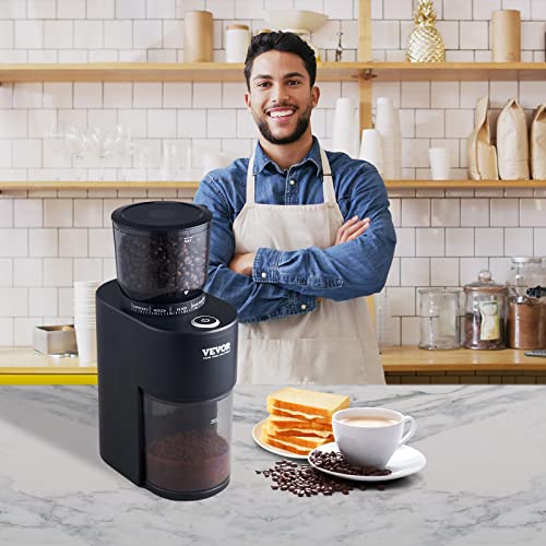 Silver Electric Conical Burr Coffee Grinder with 51 Grind Settings, 9.7 oz R8111