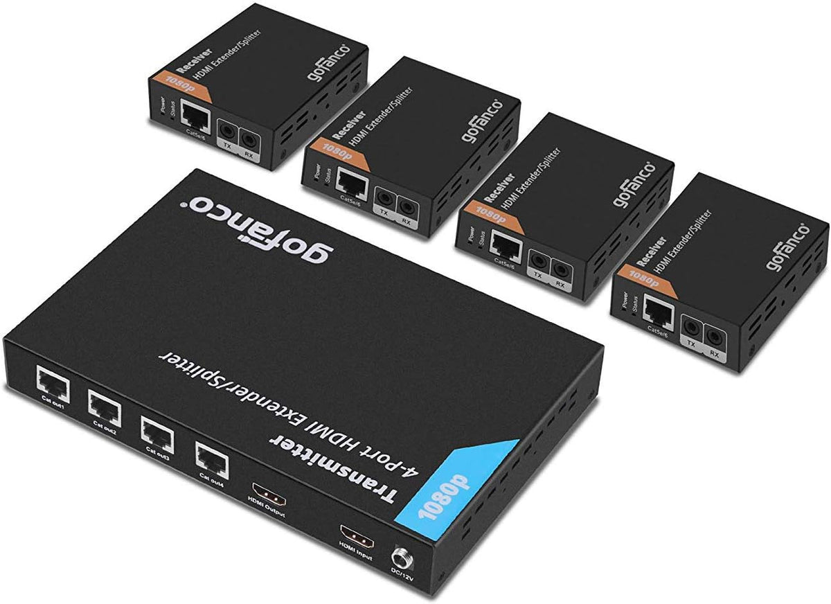 1x2 HDMI Extender Splitter Full HD 1080p Over Cat5e/Cat6/Cat7 Ethernet Cable E84278