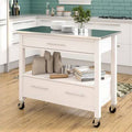 Rectangular Kitchen Cart with Stainless Steel Top M8240
