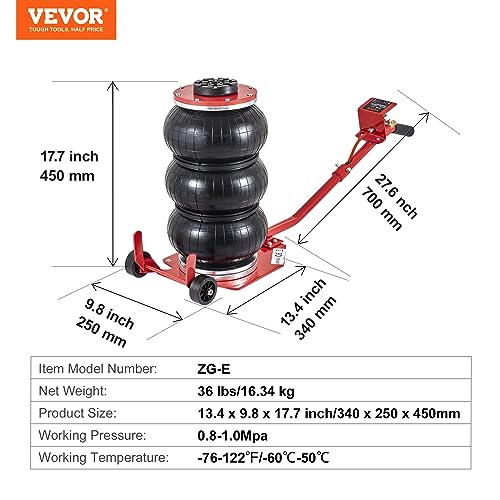 3 Ton Triple Bag Air Jack with Six Steel Pipes O760