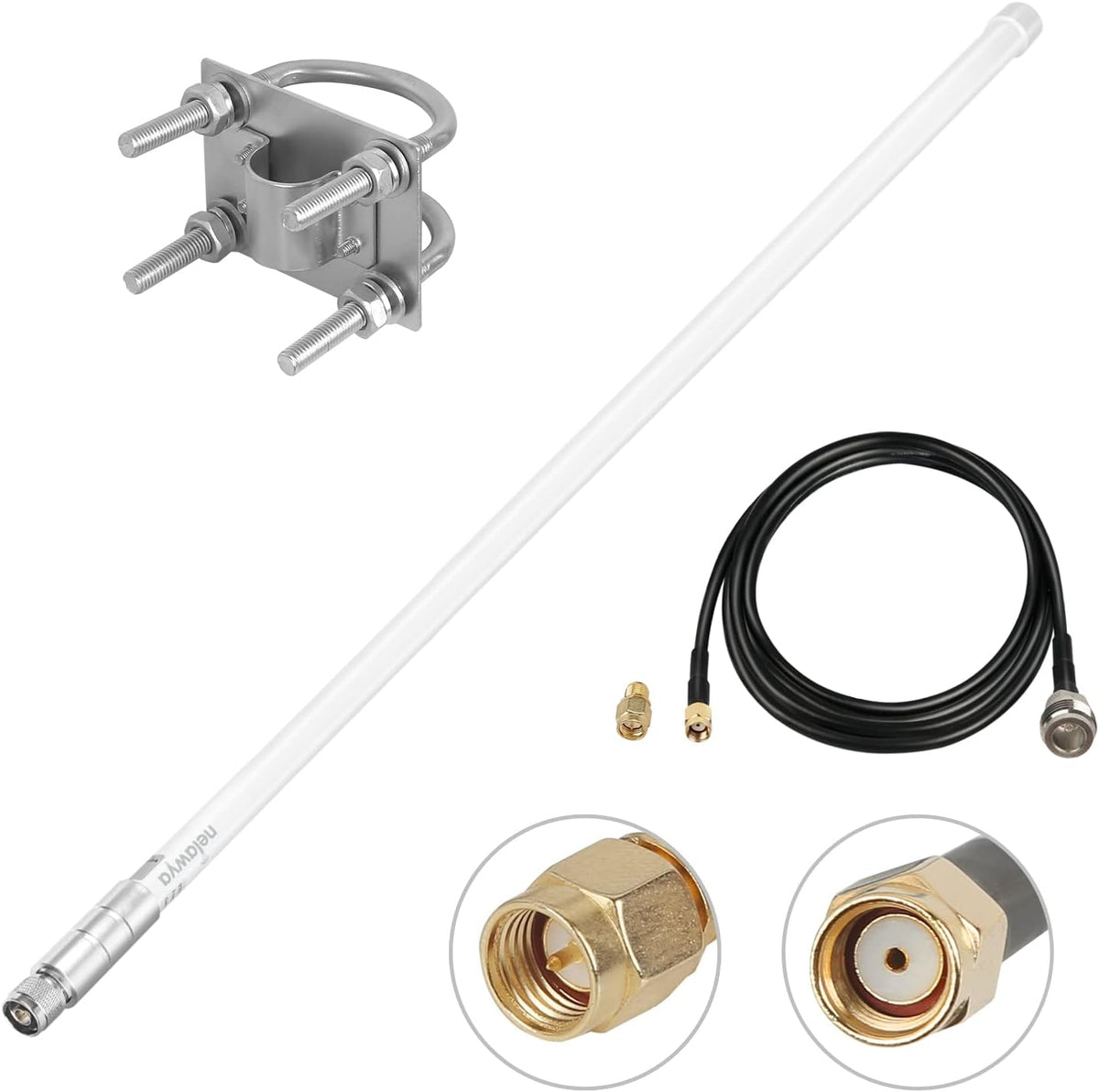 5.8 dBi Omni-Directional LoRa Antenna 915Mhz with 10ft Cable White P5450