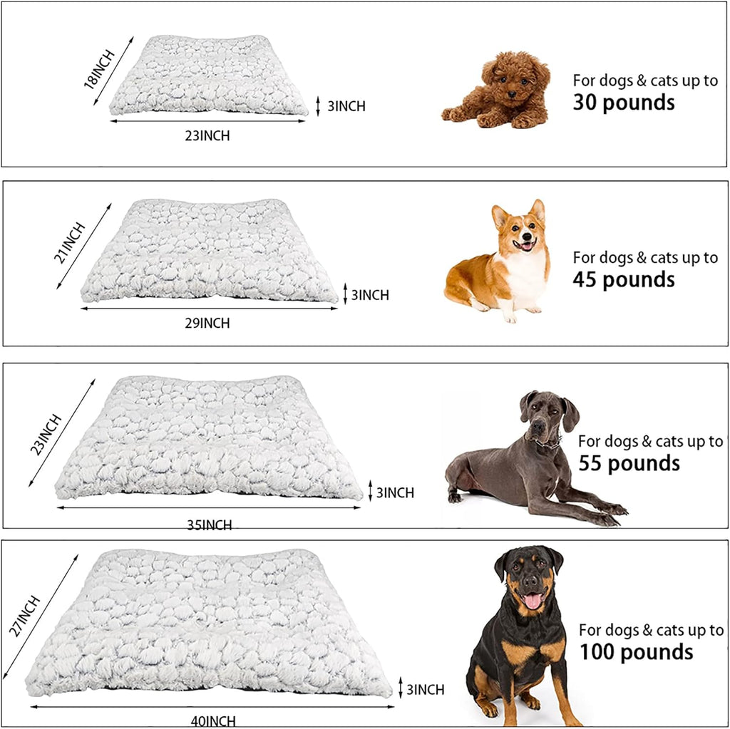 Ultra Soft Washable Anti-Slip Dog Crate Bed Pad 40inch White Pack of 2 Y3363
