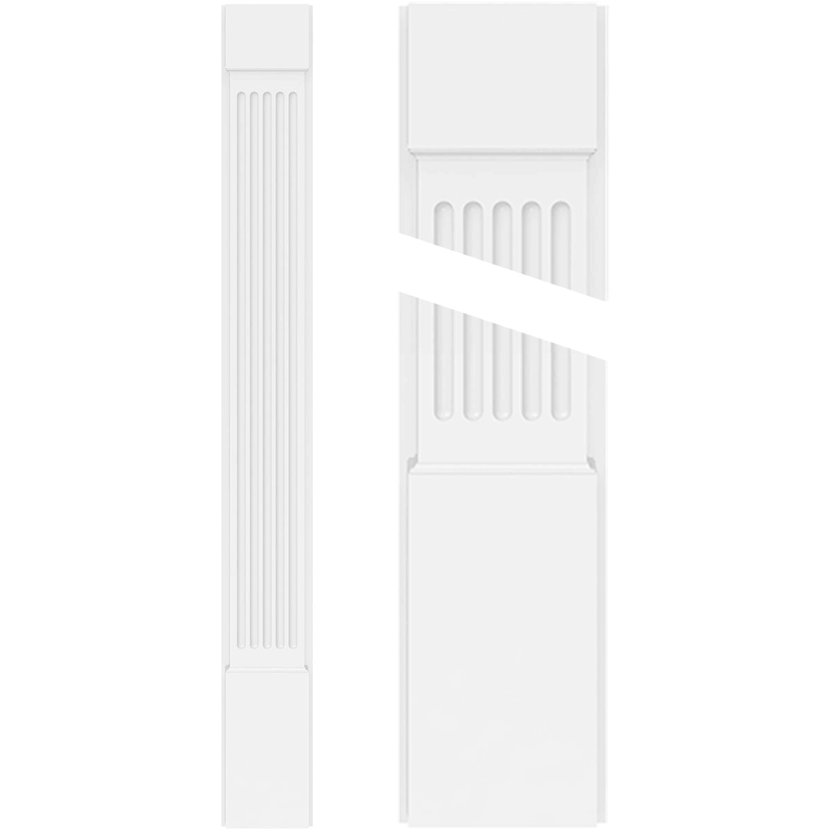 Fluted PVC Pilaster with Capital & Base (Pair) G994549