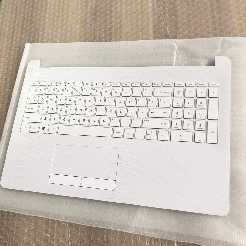 White Laptop Upper Case Palmrest Keyboard Touchpad Assembly E33547