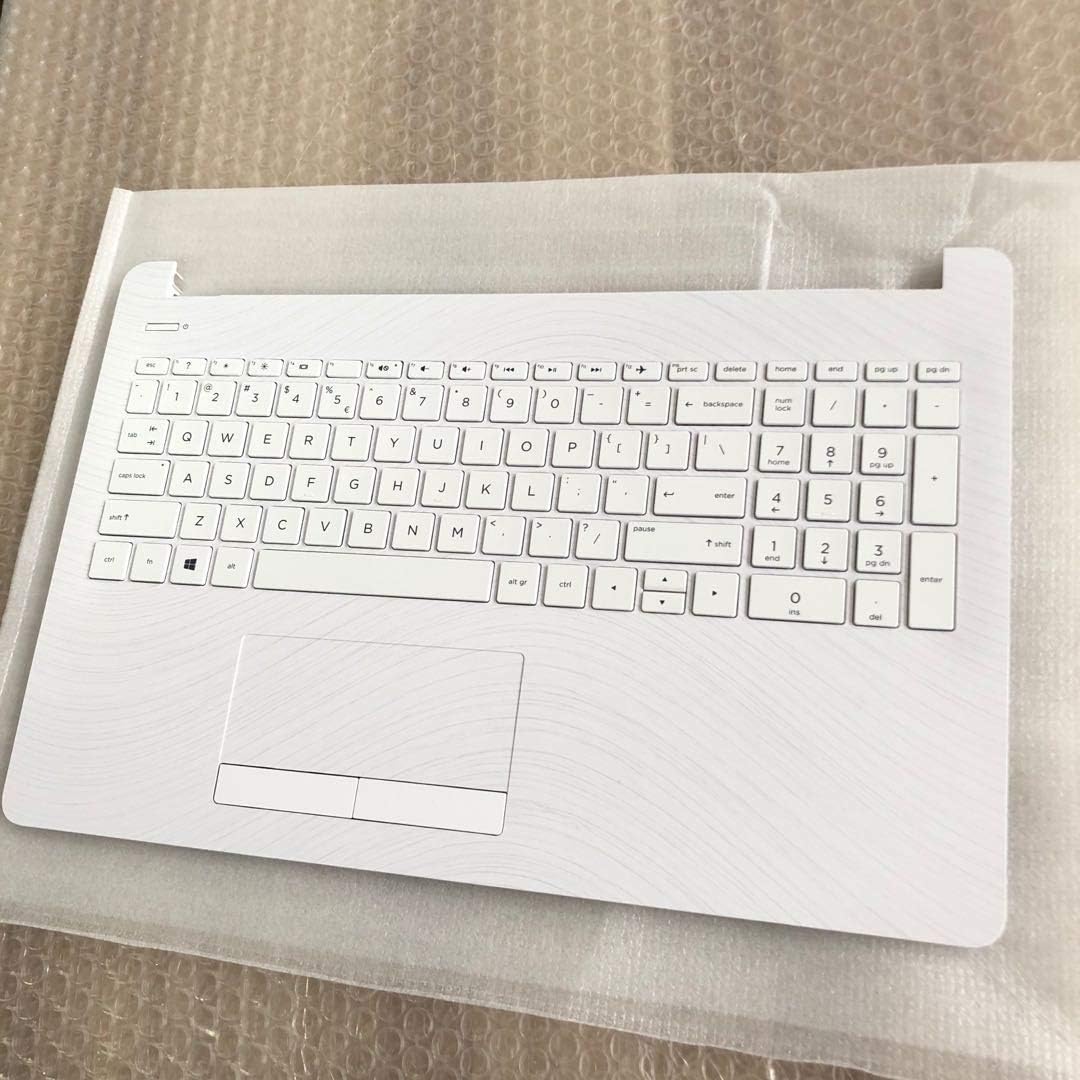 White Laptop Upper Case Palmrest Keyboard Touchpad Assembly E33547
