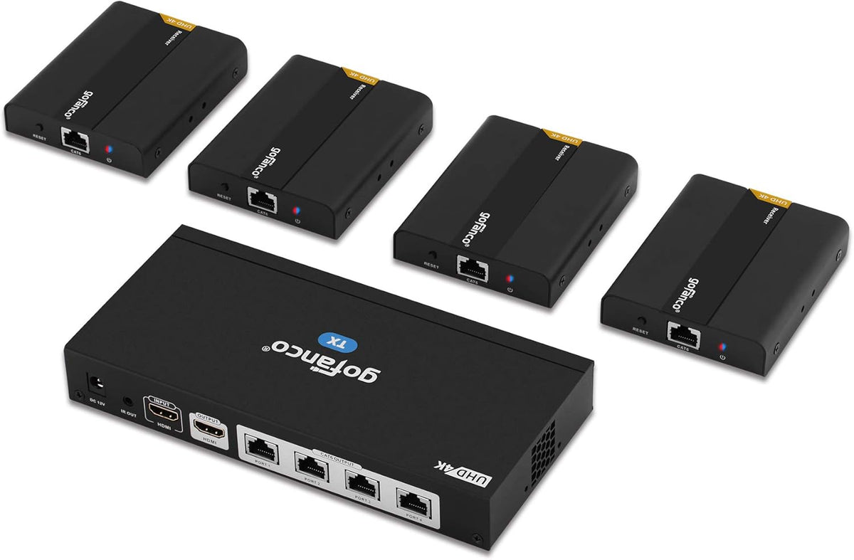 1x2 HDMI Extender Splitter Full HD 1080p Over Cat5e/Cat6/Cat7 Ethernet Cable E84278