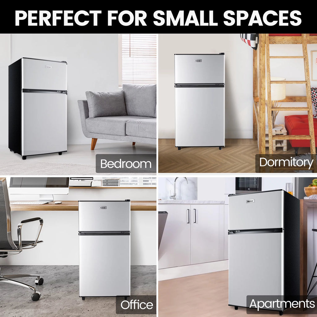 Two Door Mini Fridge with Freezer, 3.5 Cu ft I4313