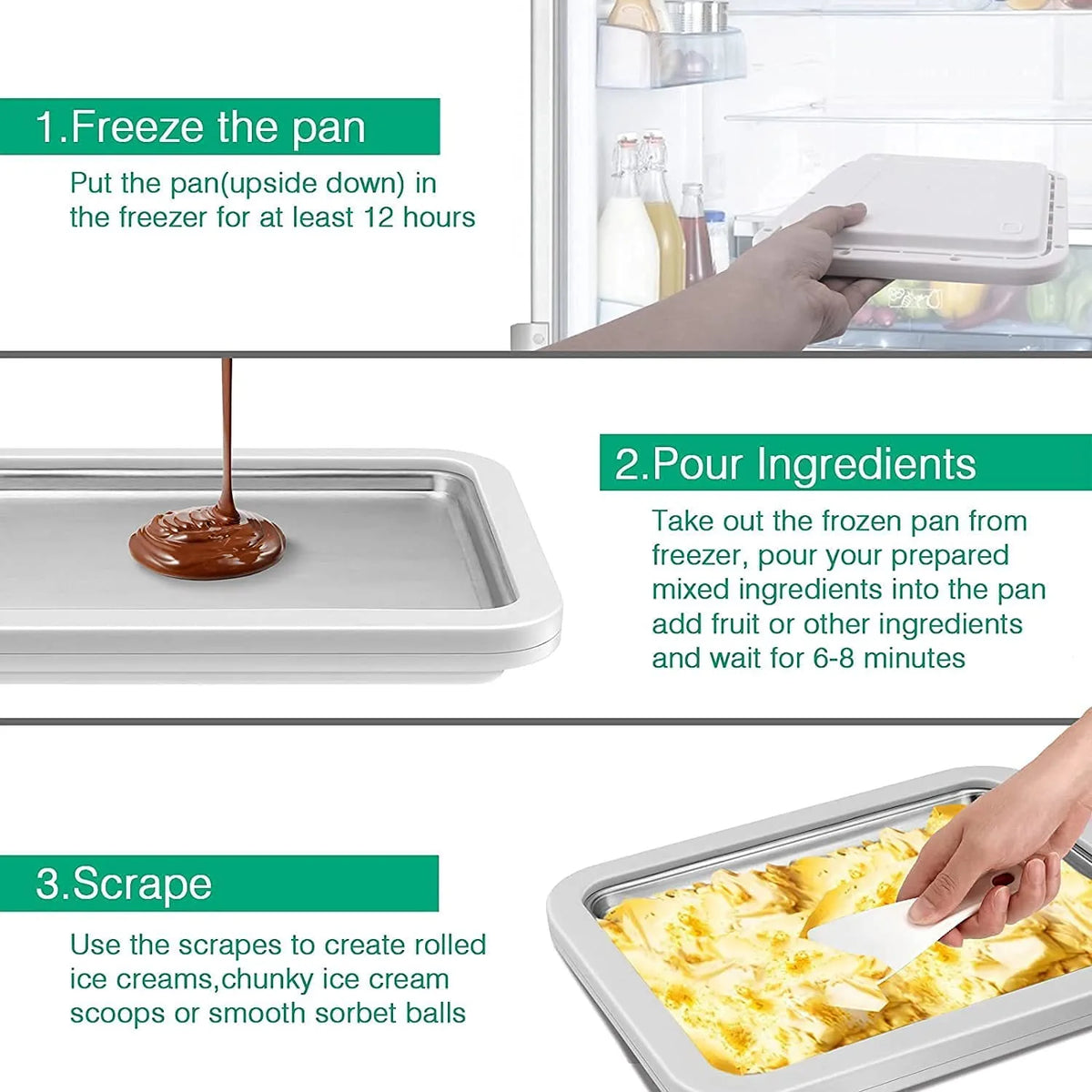 Ice Cream Roll Maker with 2 Spatulas S862650