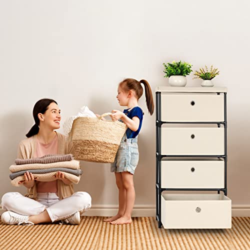 Blue Fabric 4 Drawer Storage Chest U3631