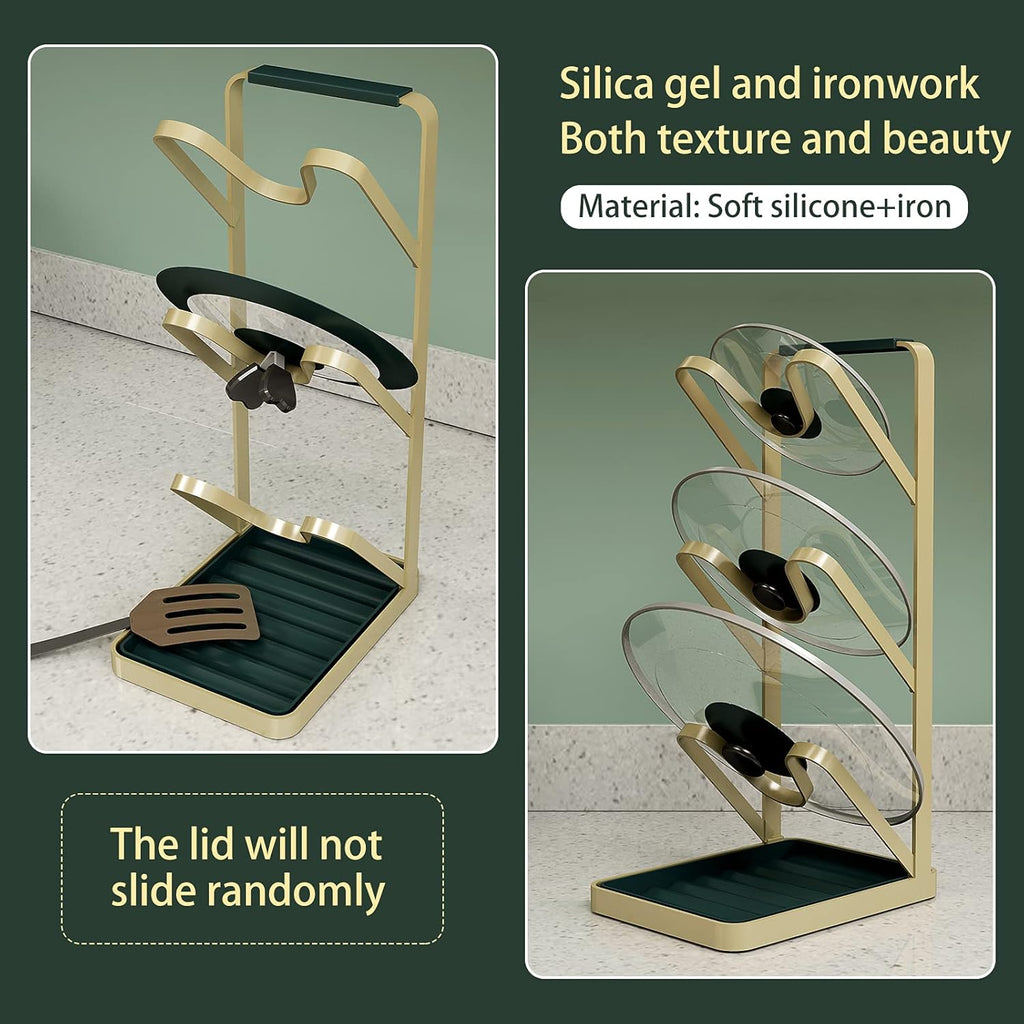 Gold Pot Lid Rack Holder F296