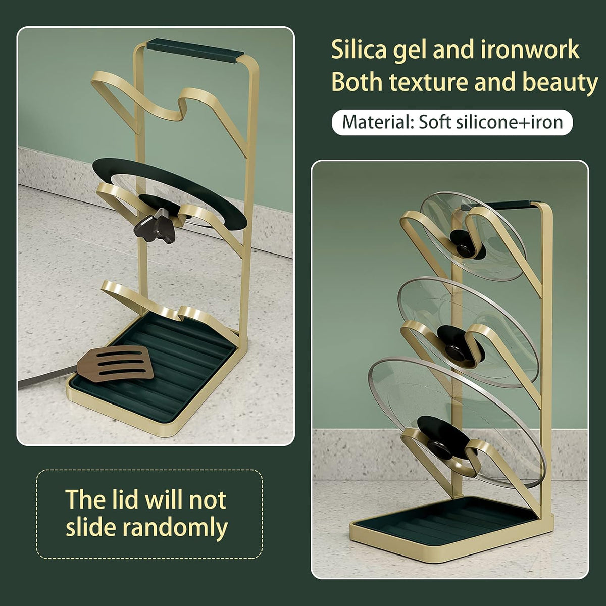 Gold Pot Lid Rack Holder F296