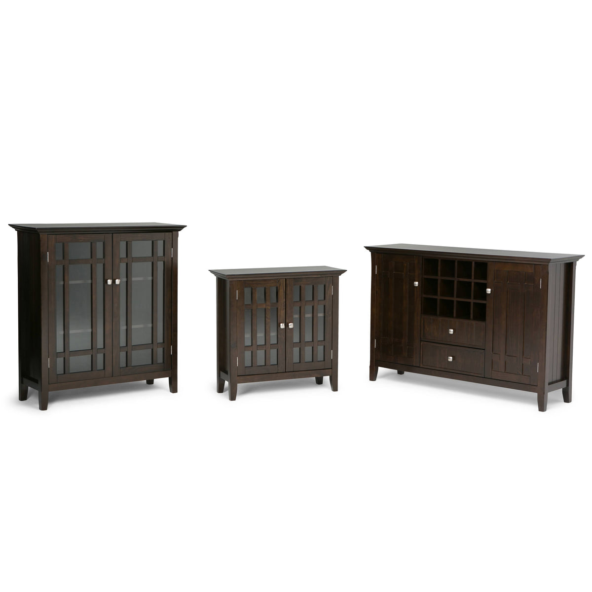 White Solid Wood Storage Media Cabinet L931998