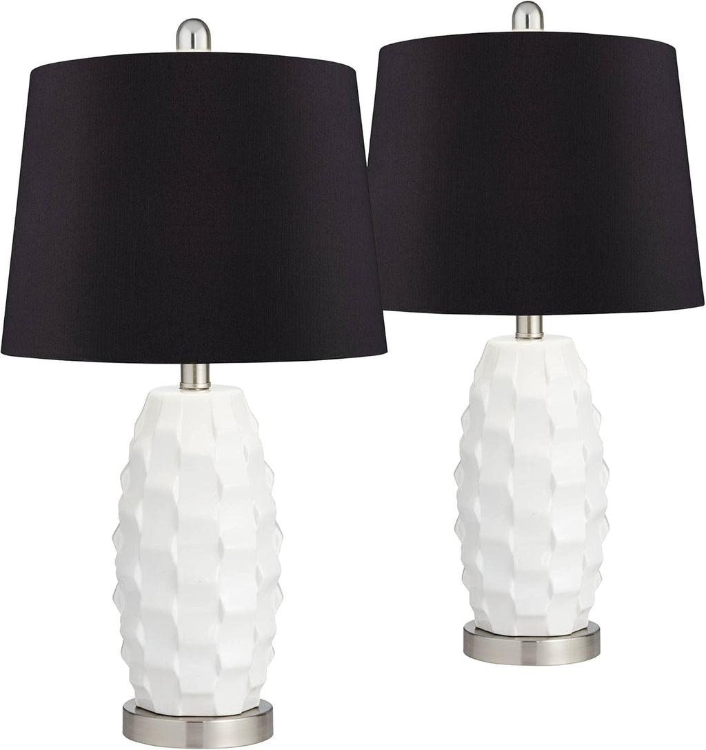 White Ceramic Table Lamps Set of 2 X9940