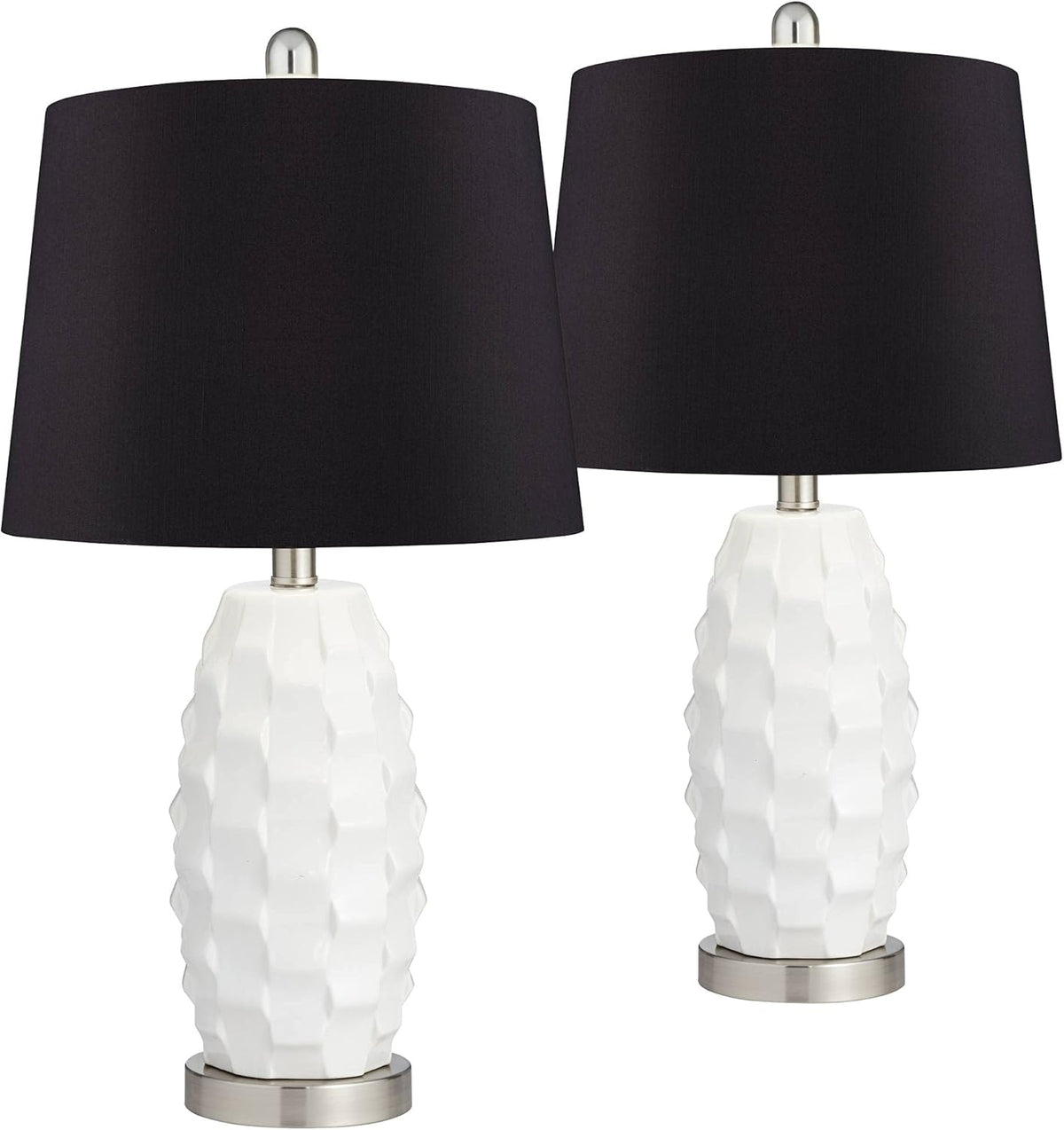 White Ceramic Table Lamps Set of 2 X9940